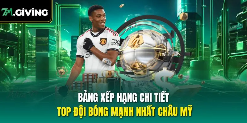 Bảng xếp hạng chi tiết top đội bóng mạnh nhất châu Mỹ